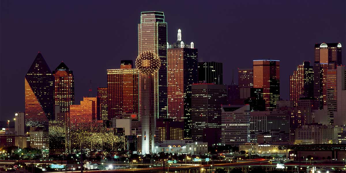 Dallas skyline at night