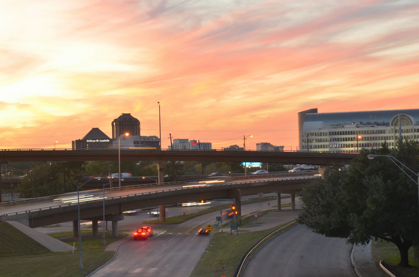 Sunset over Dallas from the Katy Trail