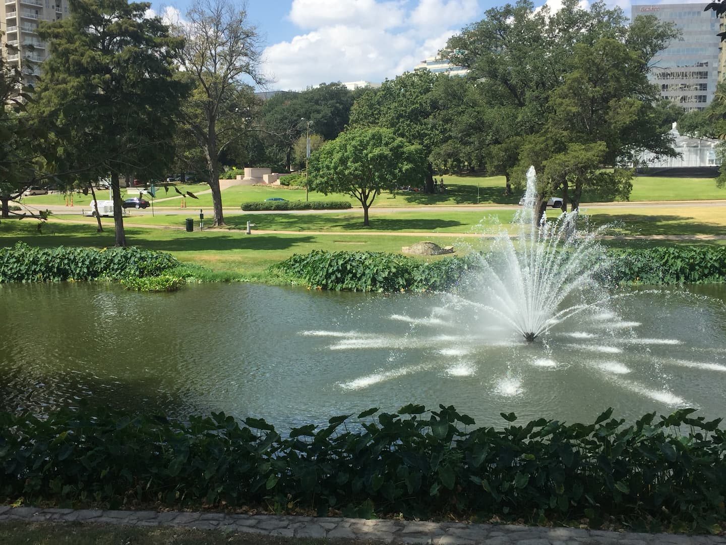 The fountain at Turtle Creek Park in Dallas